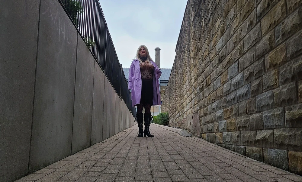 Sissy outdoors in Rawtenstall Lancashire #5