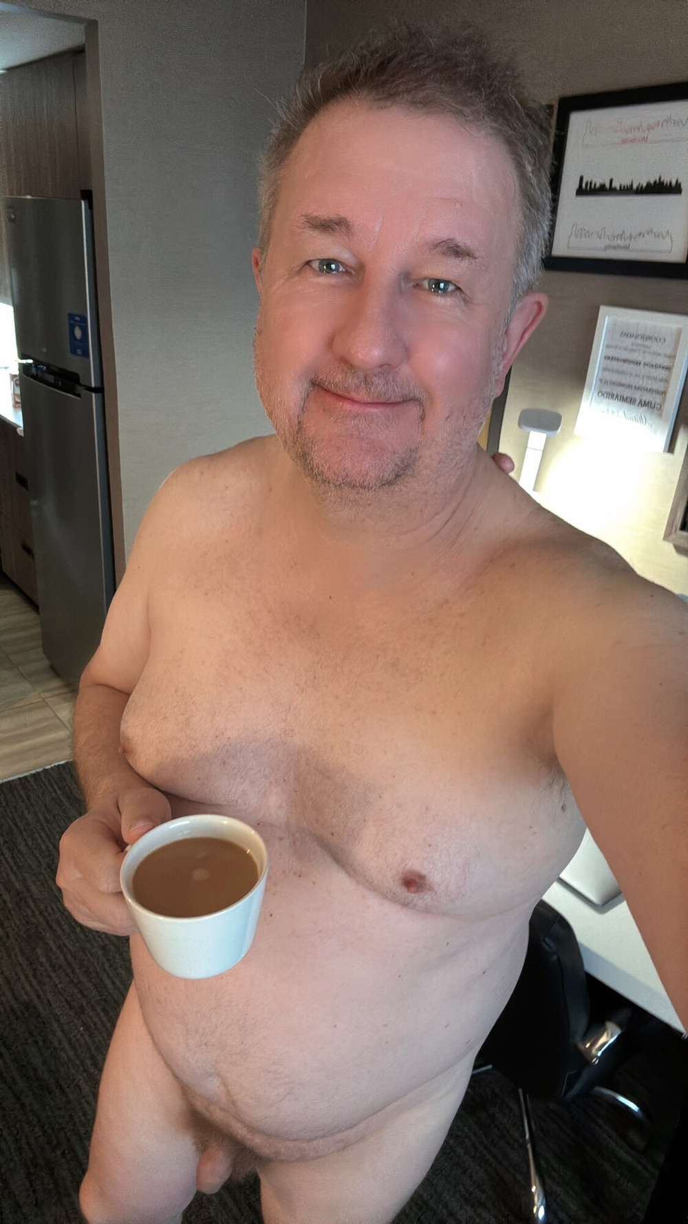 Cool chubby naked  daddy has coffee time #10