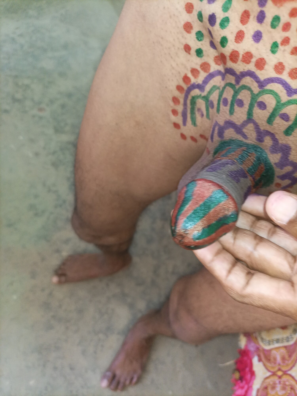 Sissy belly tattoo and coloured cock #48