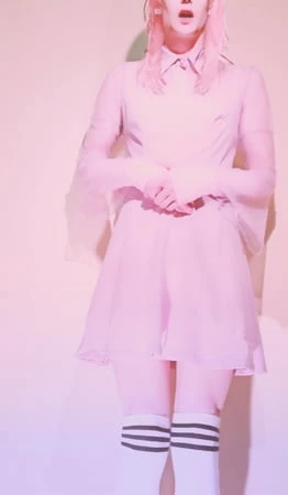 sissy trap in pink dress         