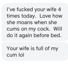 cuckold texts from wife's boyfriend