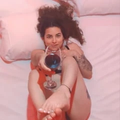 In a red room