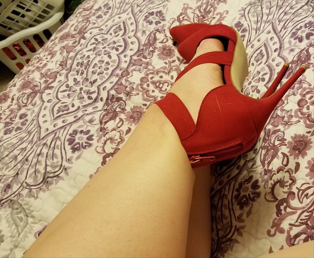 Playing in my shoe closet pretty feet heels flats milf  wife #32