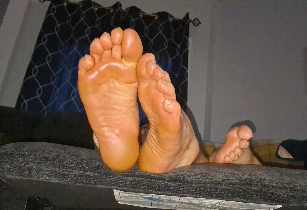 rub you hard dick all over our oiled soft soles #7