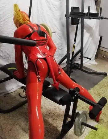 alison in rubber         