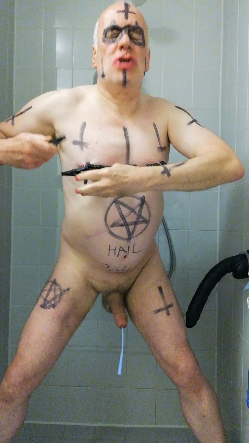 Satan slave takes a delicious urine enema #6