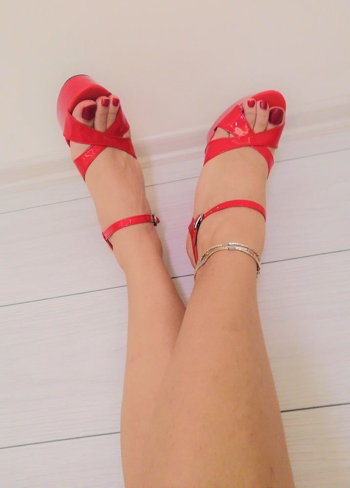 Red Platform Heels #10