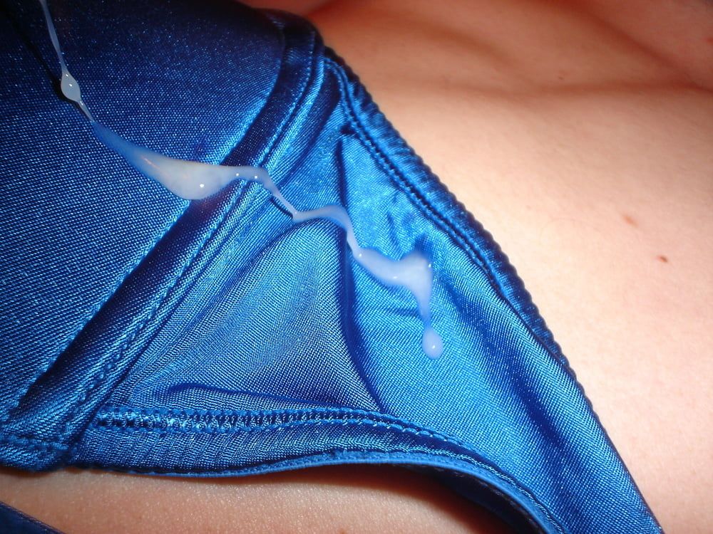 Leatransteen in cum Blue Satin Bra #18