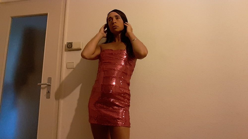 Tygra sissy in pink short dress. #58