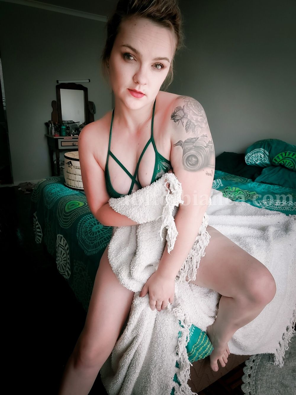 ABitOfBianca Green Lingerie Set Onlyfans #12