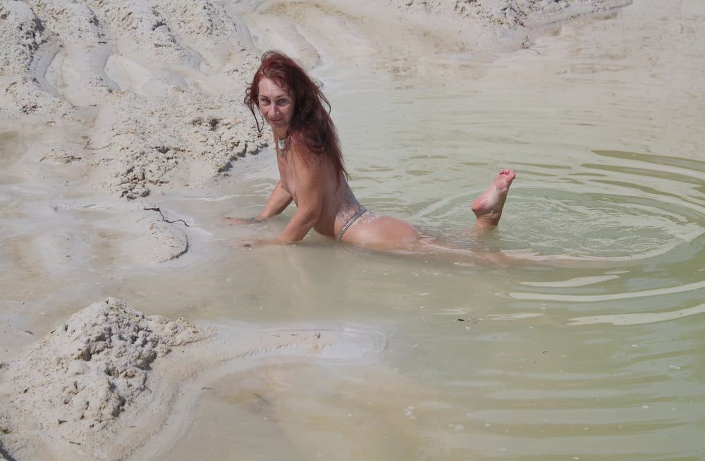 Bathing in white clay quarry #35