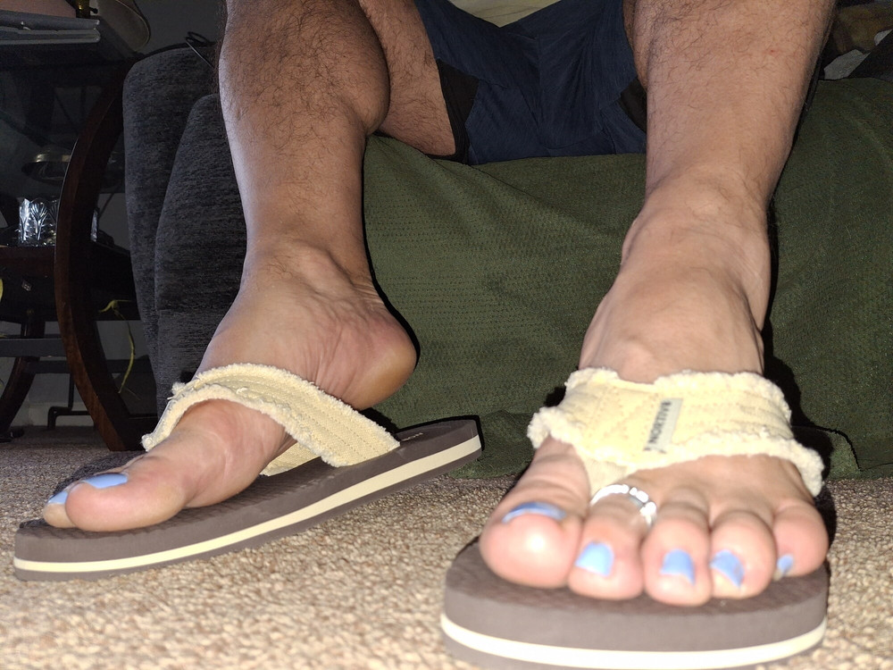 My painted toes while wearing flip flops #12