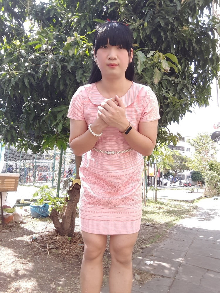 FN006 I&#039;m a kathoey in a Thai patterned dress #16