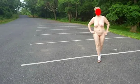 naked parking lot walk         