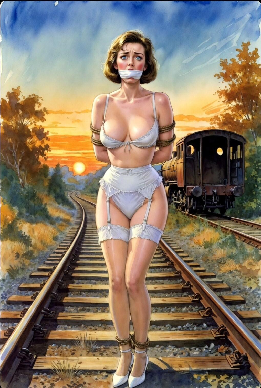 Pixwhores Experimental Enhanced: Stockings in the Railyard 1 #12