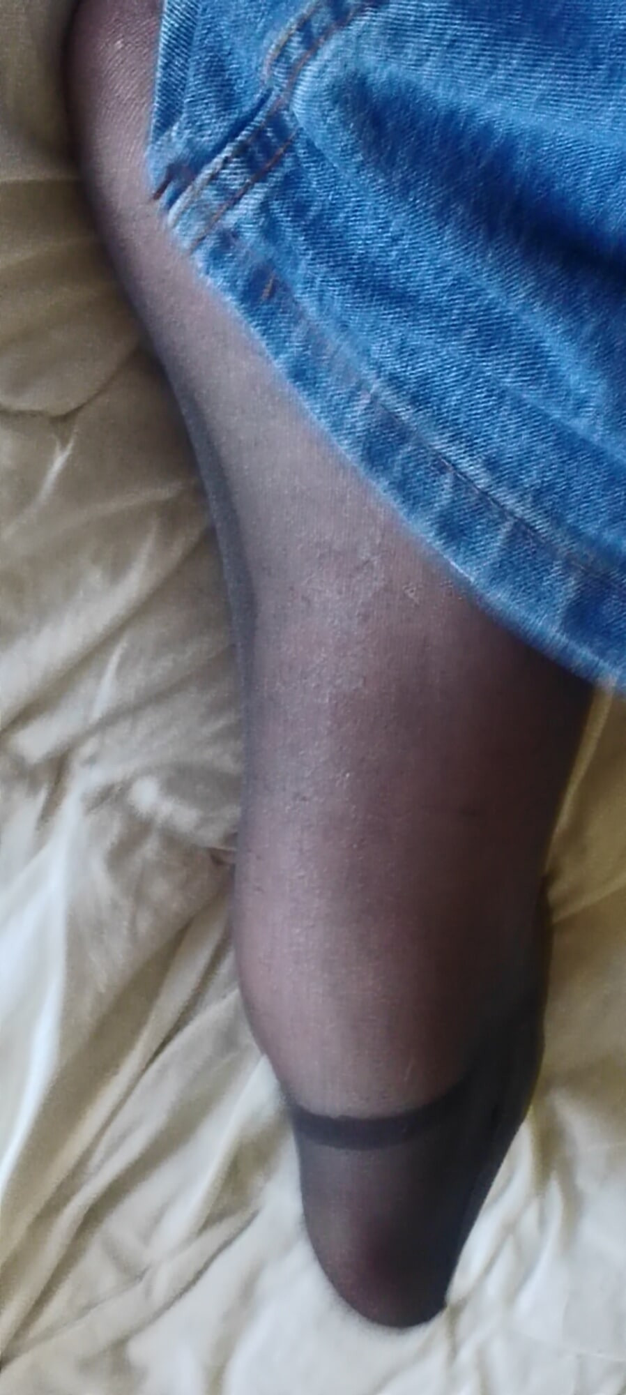 Nylon tights with jeans #5
