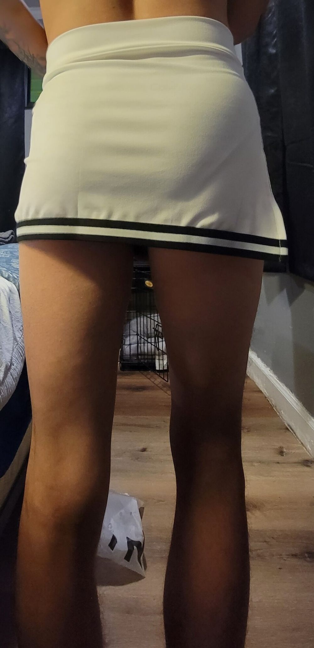 18yo Skinny Sissy Femboy Wearing Cheer Outfit &amp; Thigh Highs #5