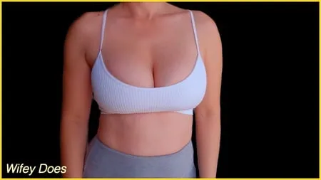 wifey is fit in this white sports bra         