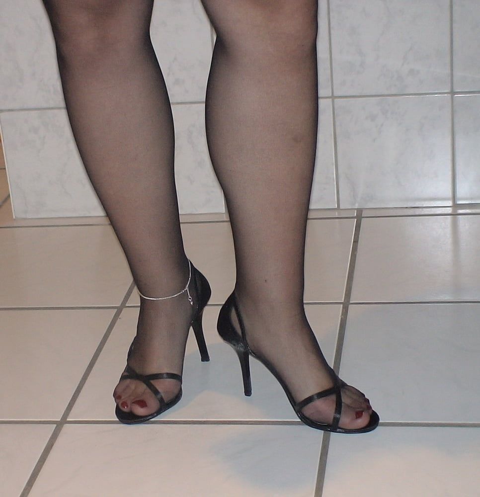 Black Stockings and Sandal Heels #8