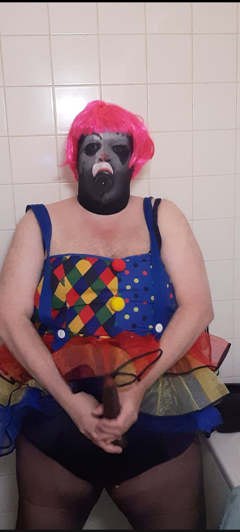 TV clown slut, nylon masks, and some dildo play #6