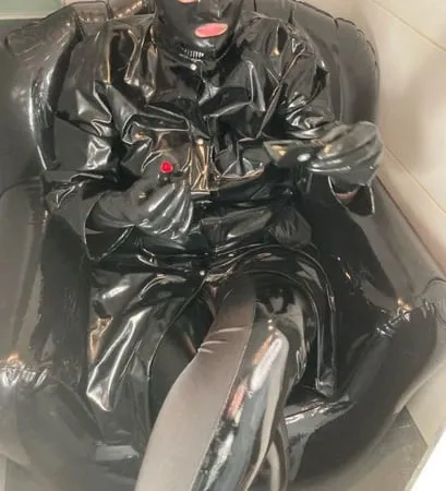 pissing on inflatable chair         