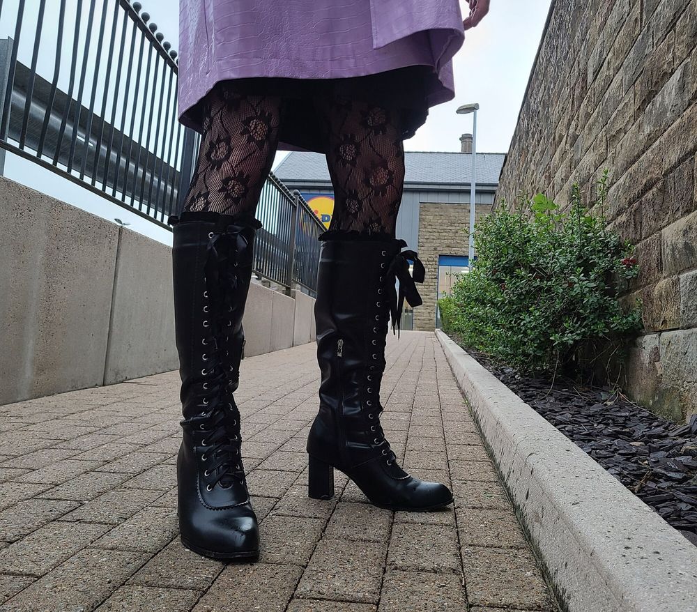 Sissy outdoors in Rawtenstall Lancashire #12