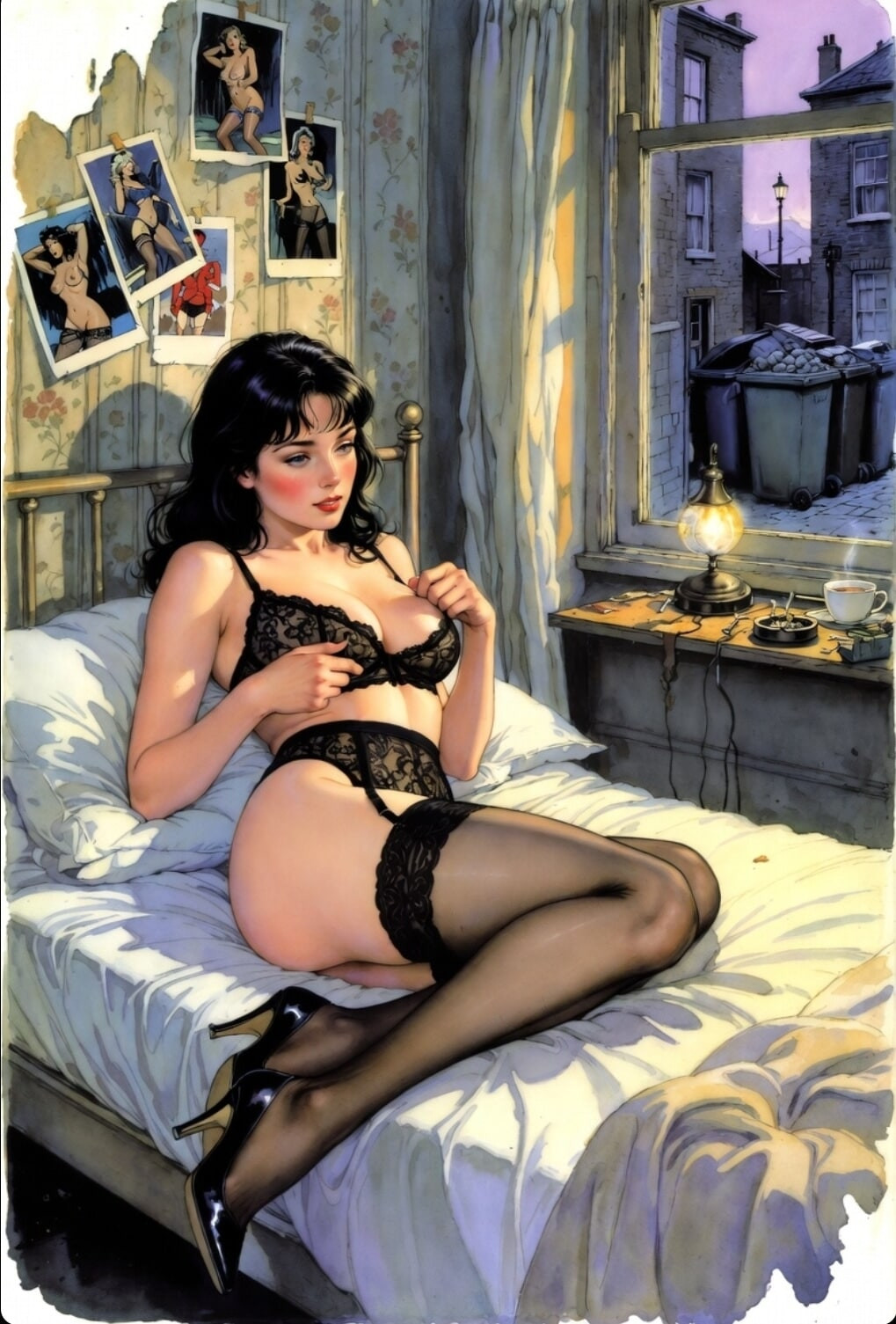 Pixwhores Experimental Enhanced: Black Stockings, Black Hair #7