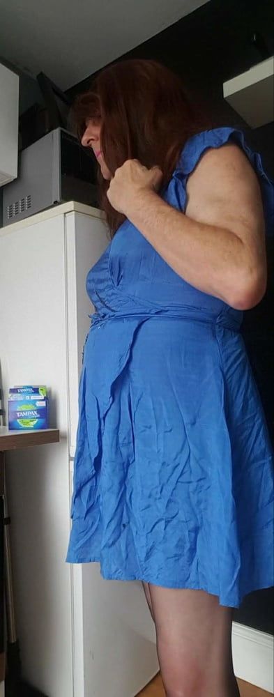 My blue satin dress #10