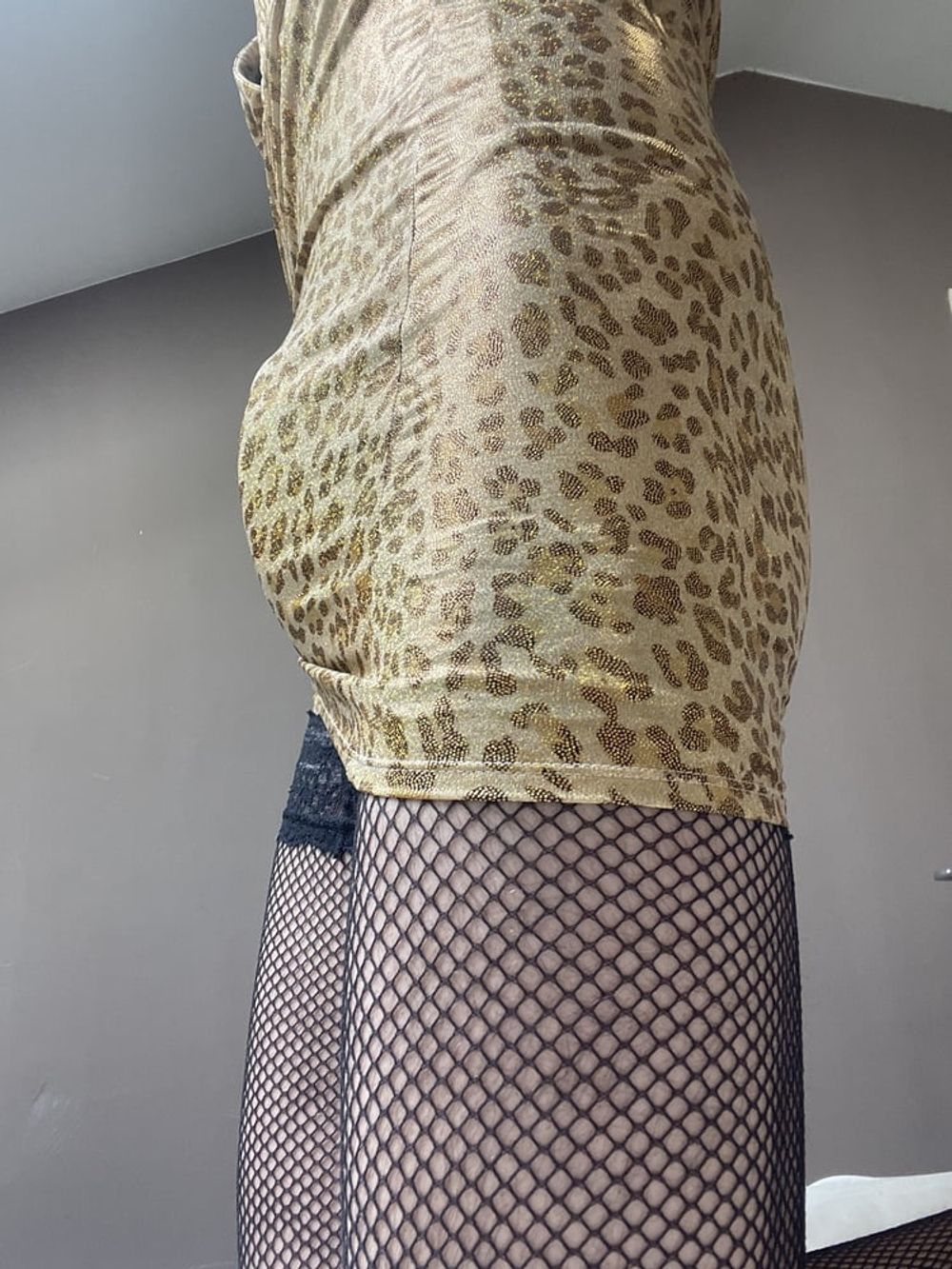 Shiny gold dress with stocking  #3