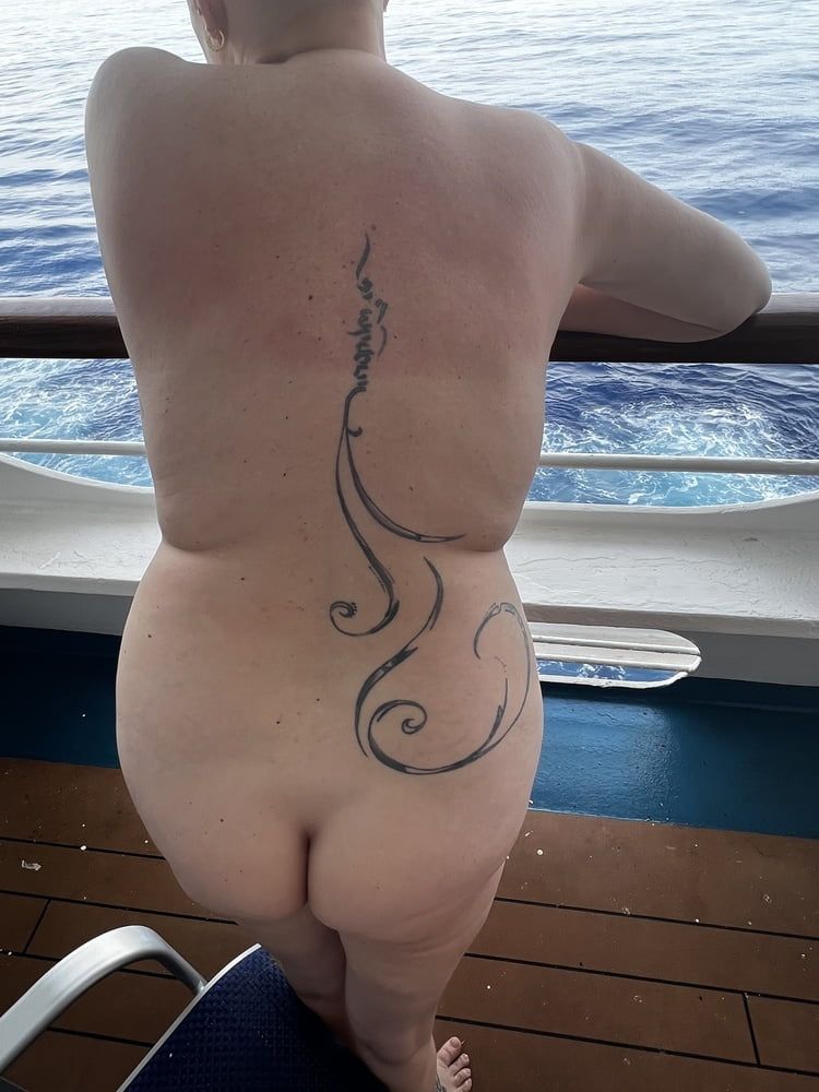 Super Busty Wife Nude on Cruise Balcony #7