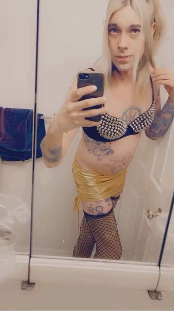 Sexy Gold Miniskirt Slut #47