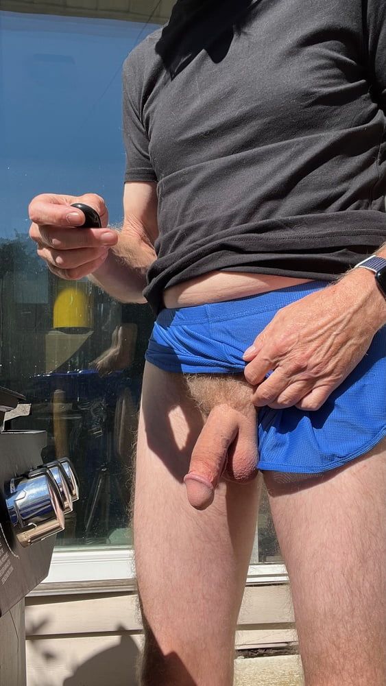 Showing My Cock on the Back Porch - Sun Shining on my Cock #3