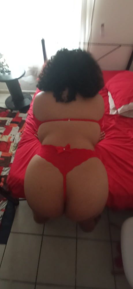 chubby brunette wife in red lingerie #41
