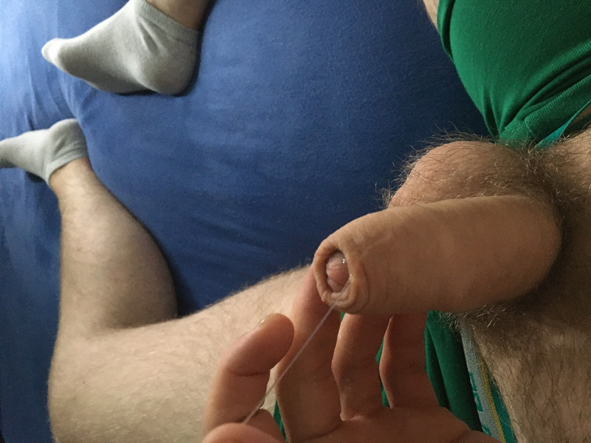 Hairy Dick And Balls Cockhead Foreskin Play With Pre- Cum #11