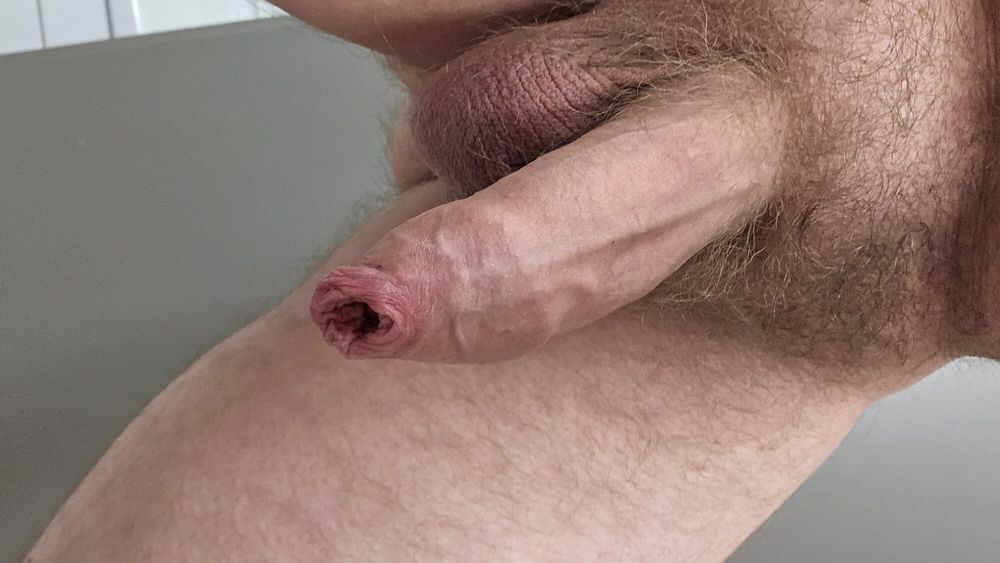 Hairy uncut cock huge foreskin close-up art #22