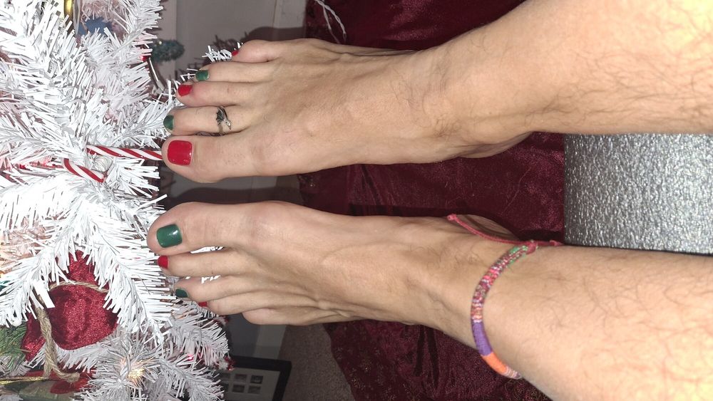 My cute toes next to the Christmas tree #19