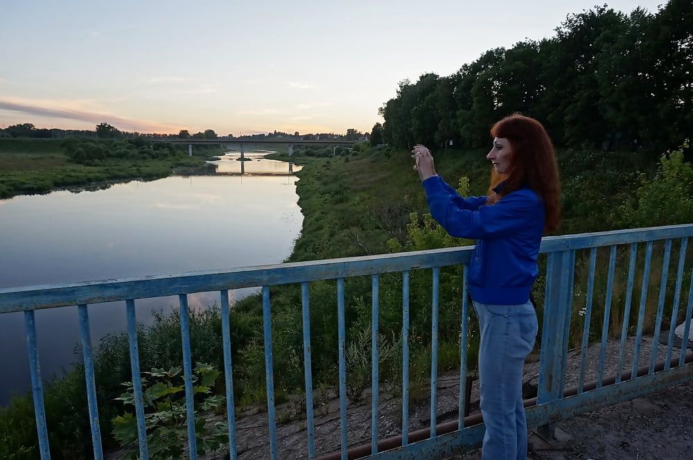 On vazuza-river bridge in cold evening #4