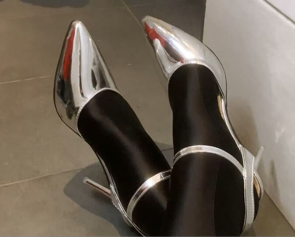 Silver Heels, Black Spandex #4