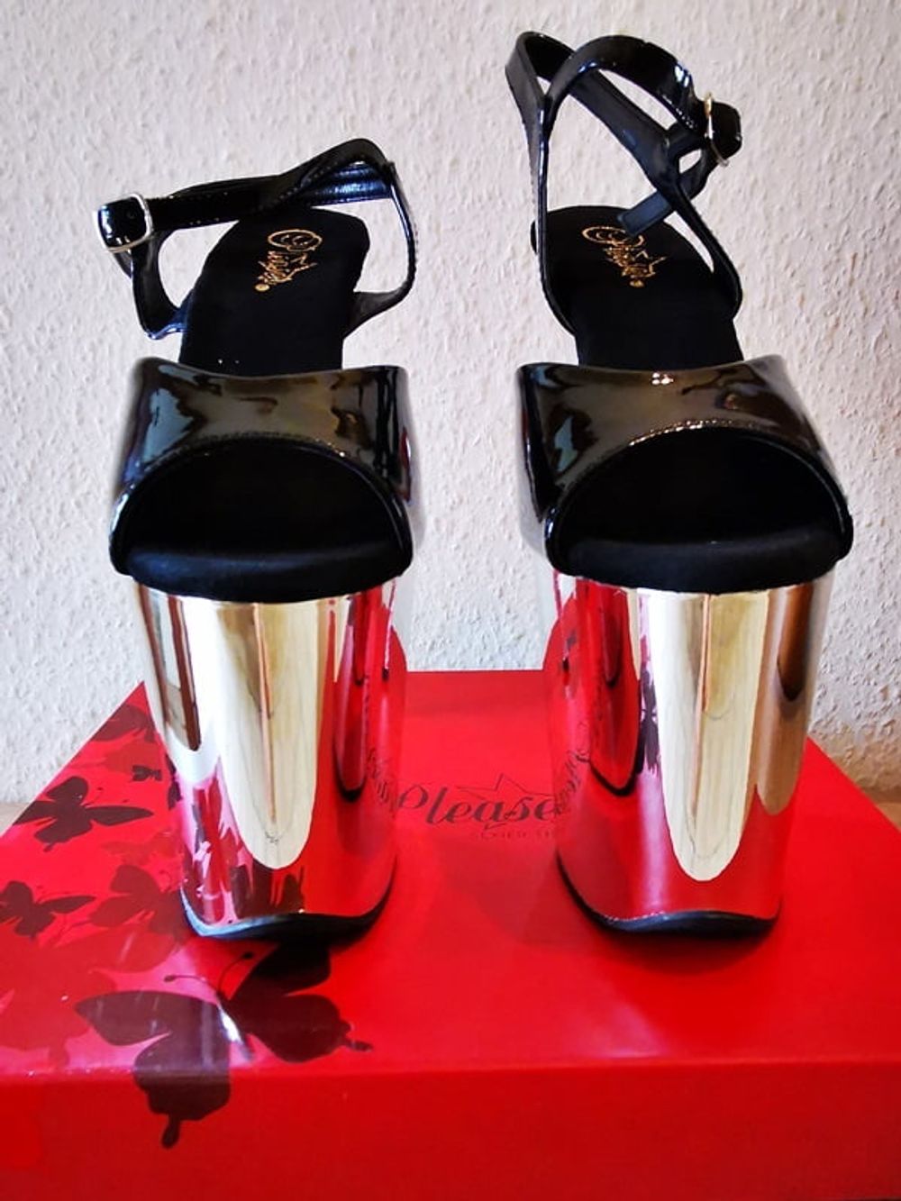 Extreme Plateau Heels - Black-Chrome #27