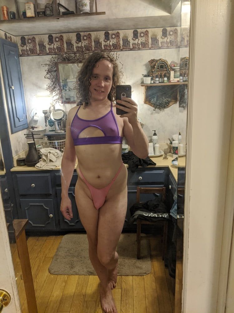 Mesh Bra and Pouch Panties #23