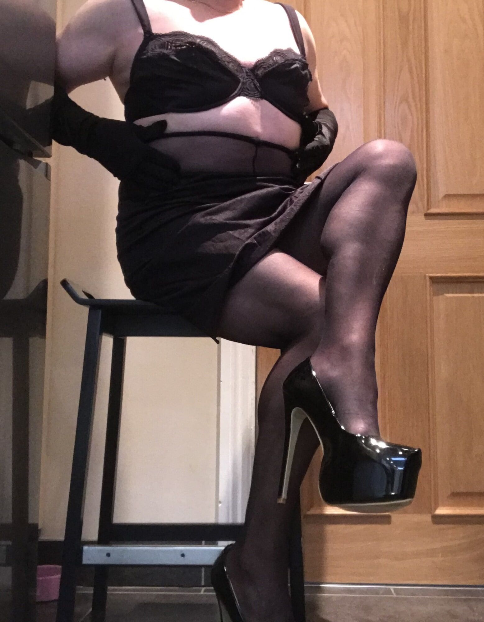 sexy slut in sheer black tights #6