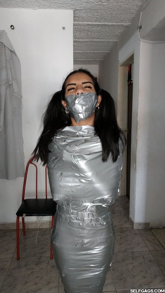 Young Girl Duct Tape Wrapped Like An Egyptian Mummy #35
