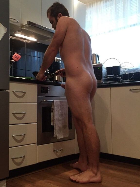 Caught naked and rock hard in the kitchen #6