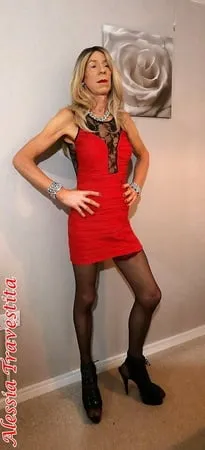    alessia travestita red and black lace dress         