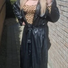 Smoking in black coat