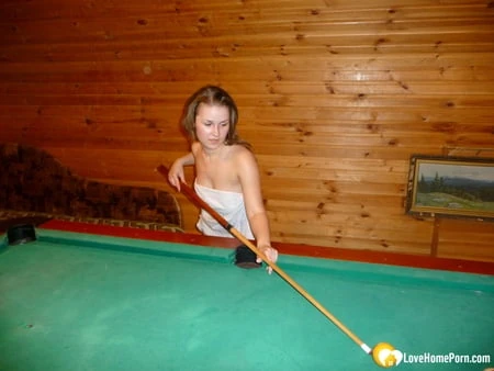 game of pool turns into naughty fun         