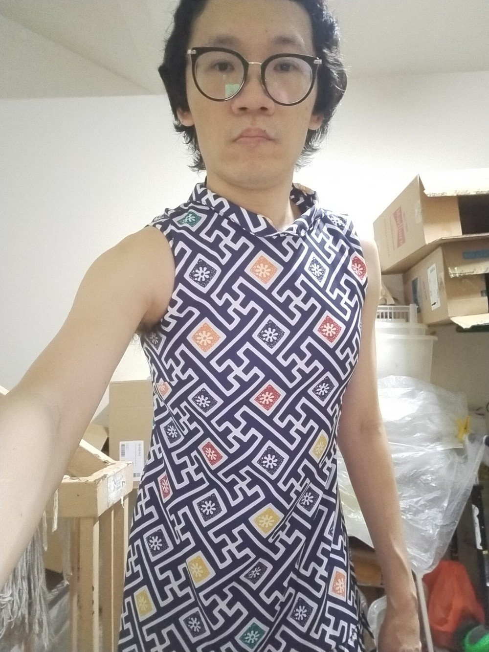 Secretly wearing office lady lingerie and dress. #7