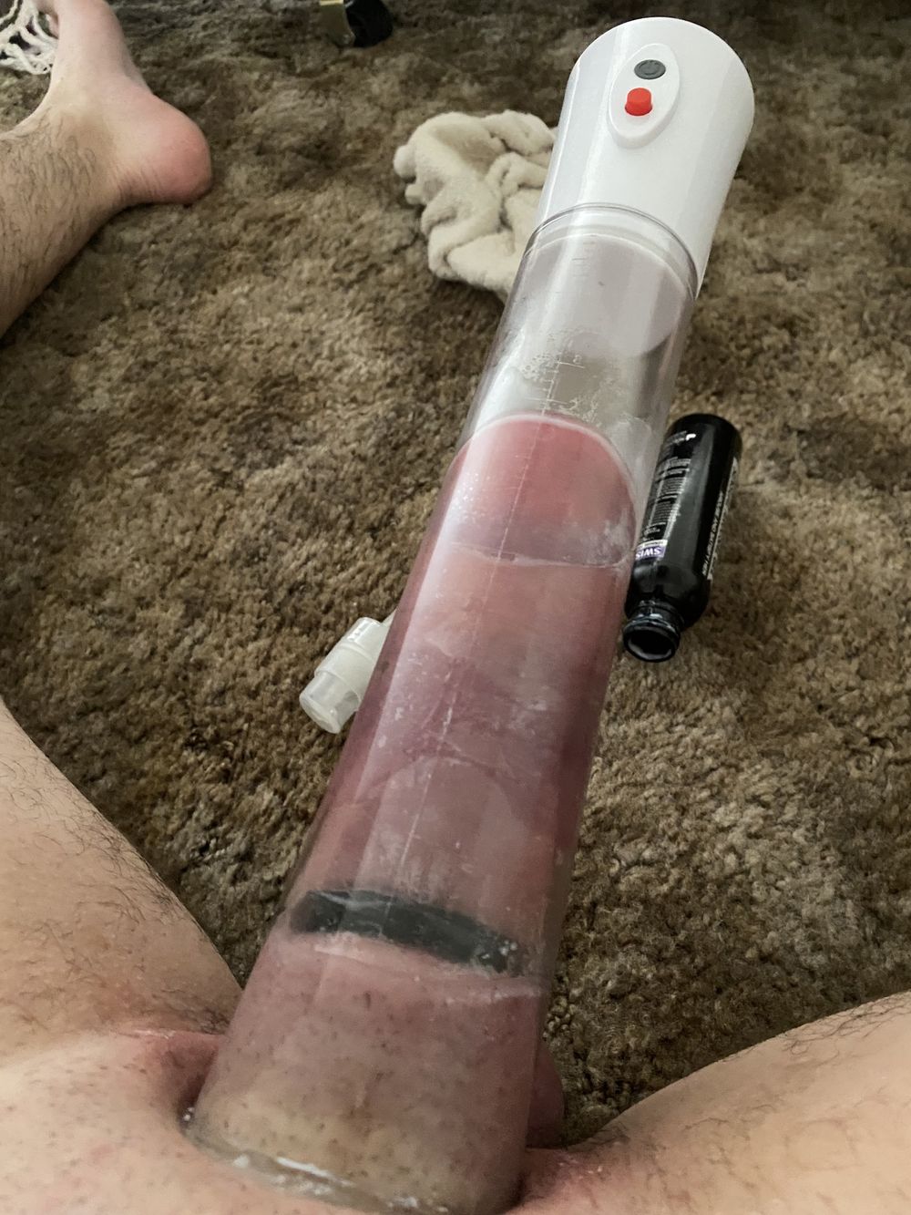 Swollen dick from penis pump