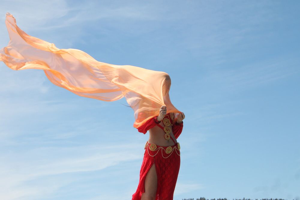 On top with an orange shawl #43