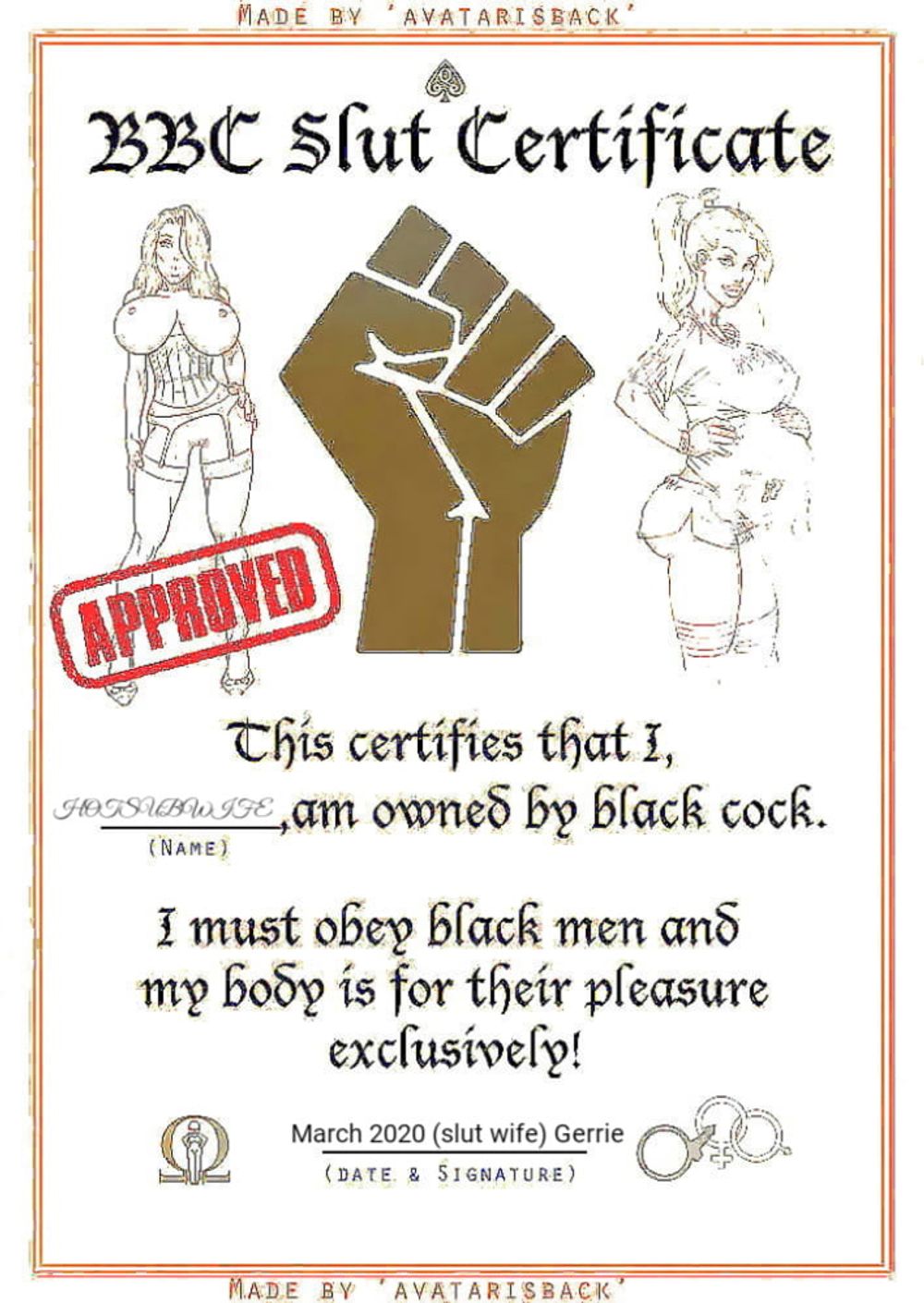 Slut Certificate #2